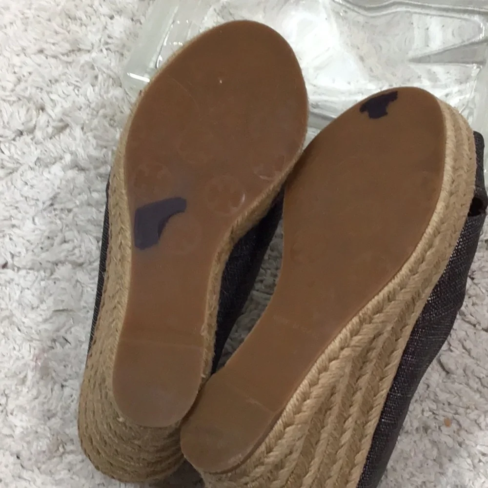 Tory Burch Filipa metallic espadrille wedge 5.5